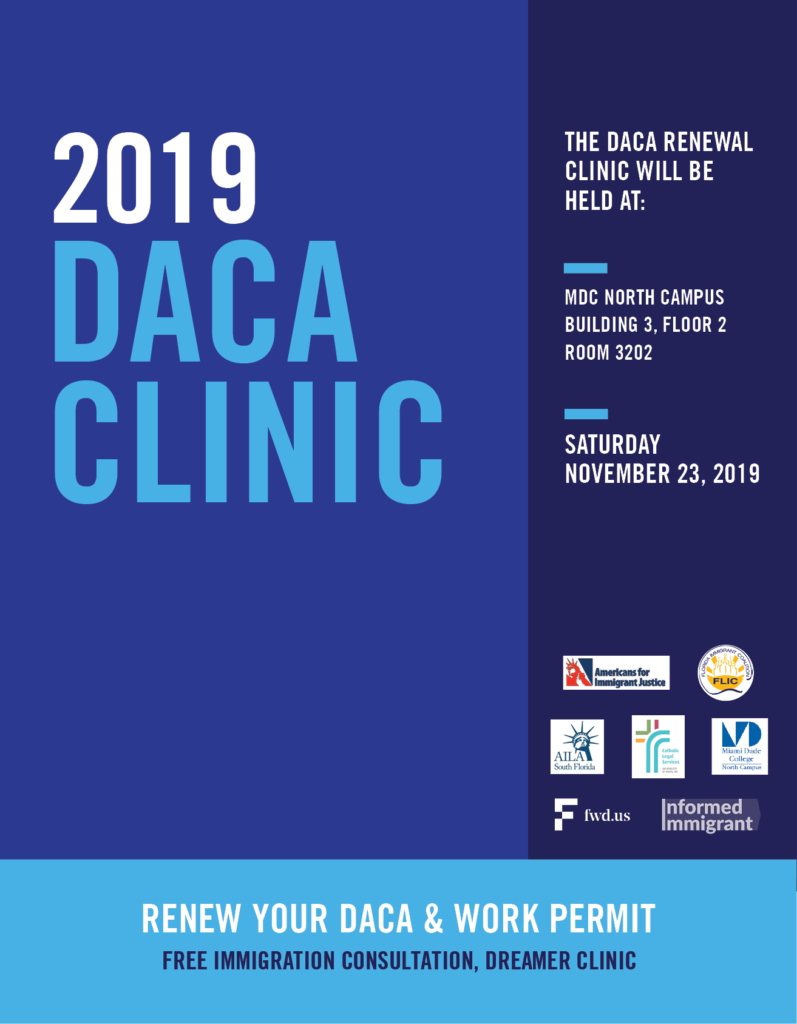 Free DACA Clinic on Saturday November 23, 2019