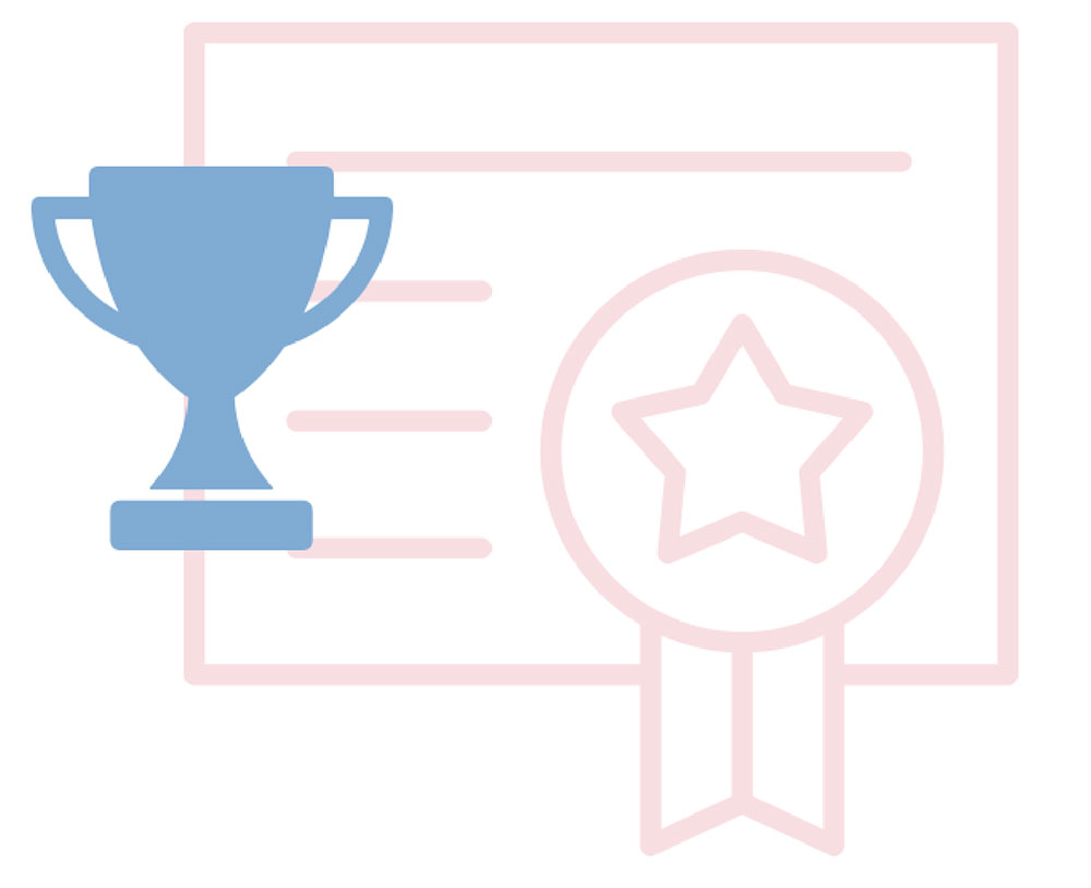 Trophy and certificate graphic