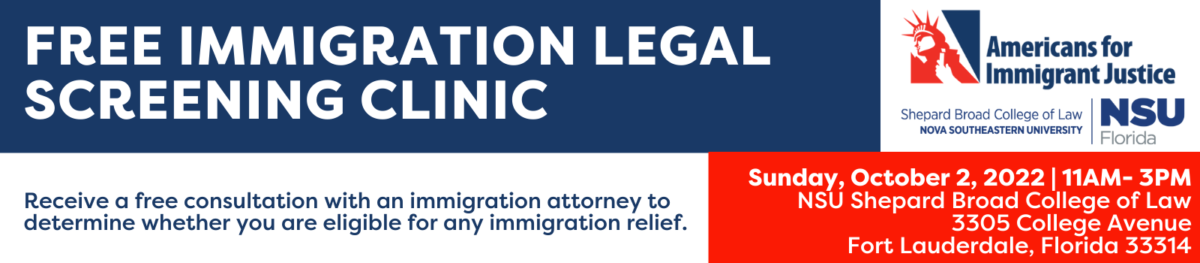 October 2, 2022 Free Immigration Legal Screening Clinic
